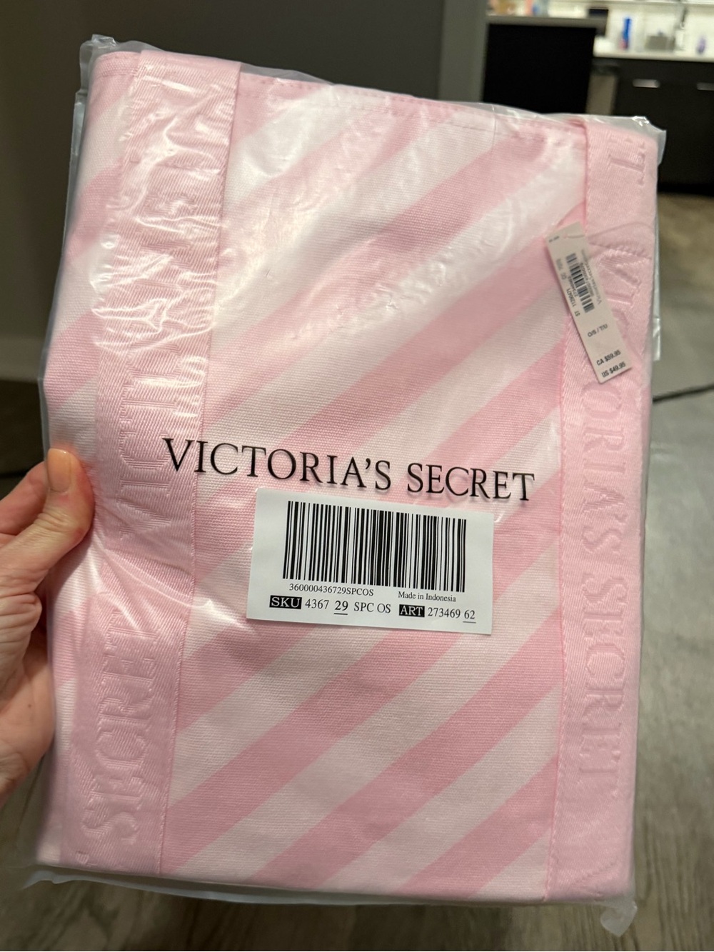 Victoria's Secret Heritage Stripe Canvas Tote Bag